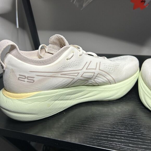 ASICS Gel Nimbus 25 Womens Size 9.5 White Green Running Shoes Sneakers - Picture 8 of 11